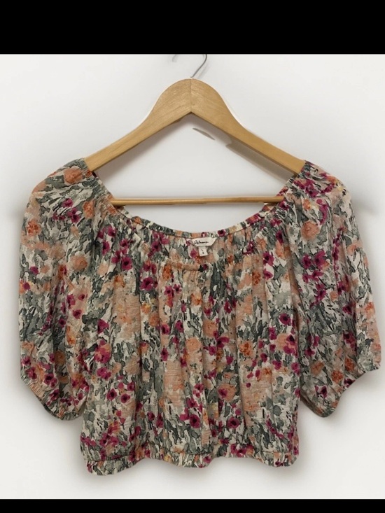 Reitmans Tops - Reitmans Floral Crop Top - Pink & Peach